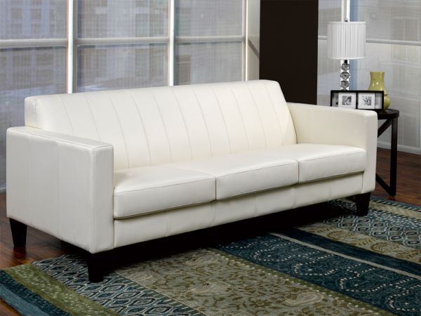 Metropolitan 200 -  Living Room White Leather Sofa by LeatherCraft Furniture - Manufacturer of Top Grain Leather Sofa based in Toronto, Canada having dealer in Brampton, Vaughan, Pickering, Mississauga, Oakville, Scarborough, Kingston, Sudbury, Quebec and Other provinces of Canada