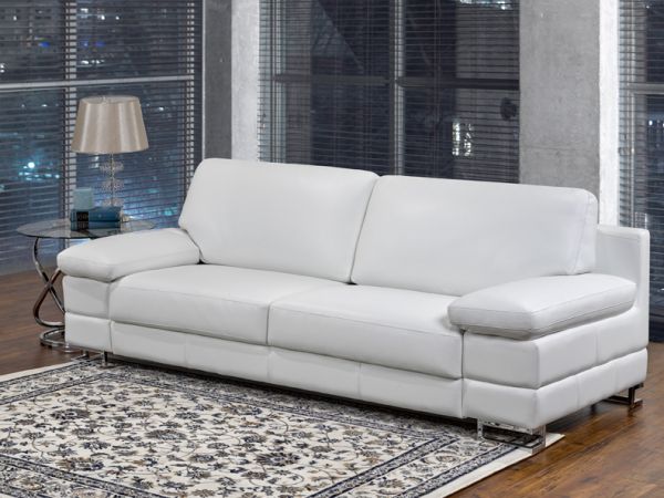 Rayburn - Luxury Leather Living Room White Sofa by LeatherCraft Furniture - Manufacturer of Top Grain Leather Sofa based in Toronto, Canada having dealer in Brampton, Vaughan, Pickering, Mississauga, Oakville, Scarborough, Kingston, Sudbury, Quebec and Other provinces of Canada